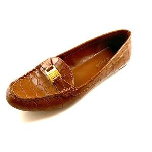 Lauren Ralph Lauren Faux Crocodile Loafers Sz 8.5